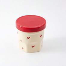 1pc 330ml/11oz Cute Heart Pattern Ceramic Food Storage Jar With Lid, Wide Mouth Jam Jar Salad Jar Overnight Oats Containers With Lid For Snacks Yogurt Sugar Jam Jelly Preserves, Perfect For Home Office Picnic Party - Multicolor - View 12
