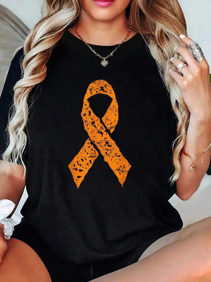 para Mujer Print Camiseta - Once In A While Someone Amazing Comes Along And Here I Am Casual Round Neck Mangas Cortas Tee For Urban Streetwear, All-Season Comfort Fit
-Black