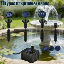 Solar Fountain Pump With 10ft Cable, 2.5W Solar Panel Water Pump Kit With 11Nozzles, Submersible Solar Water Pump For Bird Bath, Garden, Pond, Pool And Outdoor, Patio Garden No Power Storage - 1PC - View 6