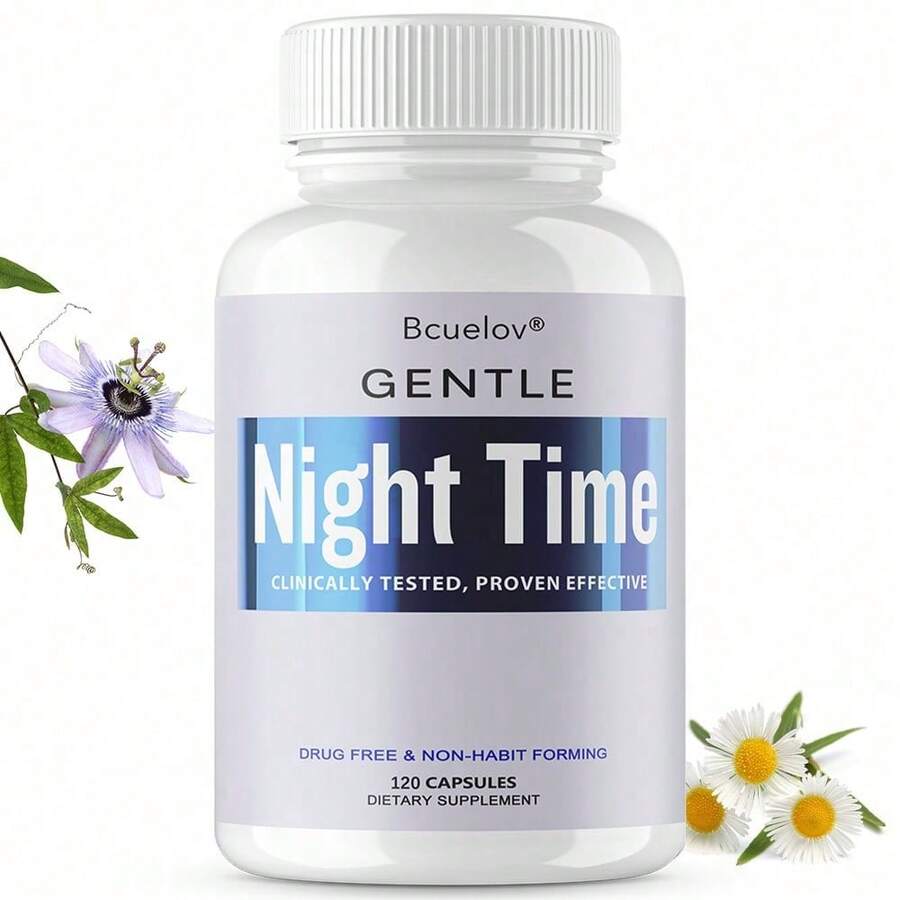 Bcuelov Gentle Nighttime Relaxing Nutritional Capsules (120 Capsules), A Blend Of Valerian And Hops, Combined With Magnesium, L-Tryptophan, And GABA, For Daily Care To Maintain A Relaxed And Comfortable State Of Body. - 1瓶 - 查看 1