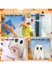 Halloween Ghost & Bat Window Stickers, PVC Static Cling Window Decals, Cute Ghost Decorative Stickers, Halloween Holiday Stickers, Home Decor Stickers - Multicolor - View 7