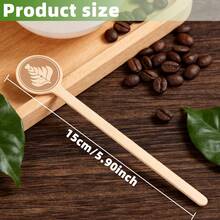 100pcs Disposable Wooden Floral Pattern Stir Sticks, 15cm Coffee Stirrers, Kitchen Accessories, Party Supplies, Suitable For Coffee, Milk Tea, Hot Drinks, Coffee Shop, Milk Tea Shop, Kitchen, Party, Gathering, Afternoon Tea Use - Multicolor - View 3