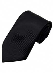 1PC Fashion Business Formal Versatile Elegant Tie, Suitable For Business Workplace, Party, Interview, Commute, Wedding - Black - View 5