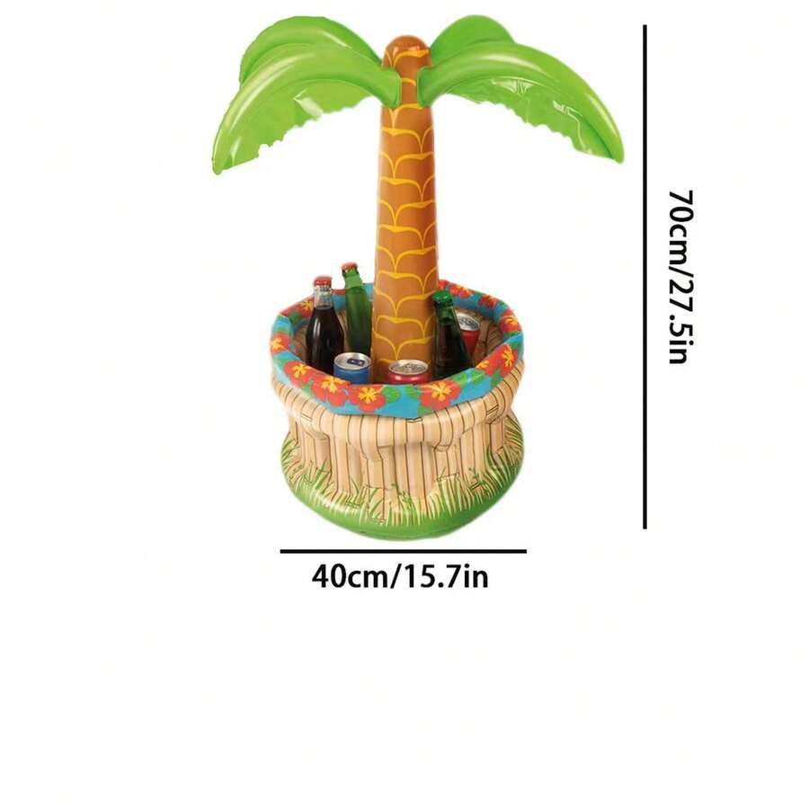 Summer Ice Bucket, Avocado Pineapple Coconut Cup Holder, Inflatable Floating Drainage, With Green Plant Floating Drainage, Outdoor Travel Portable, Water Floating Physical Storage Floating Drainage - A - View 1
