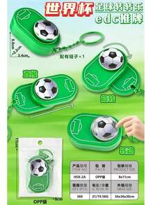 2026 World Cup Football Spinner EDC Push Slider Keychain Magnetic Fidget Toy Rotatable Soccer Ball Stress Relief Key Ring Portable Office Anxiety Relief Fidget Gadget Car Key Accessory Gift For Men Teen Soccer Fans - Multicolor - View 8