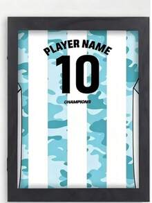 1pc Sports Jersey Display Frame, Rectangular Wooden Craft Photo Frame, Wooden Basketball/Football Jersey Display Rack, Double-Layer Magnetic Flip T-Shirt Display Stand - Multicolor - View 2