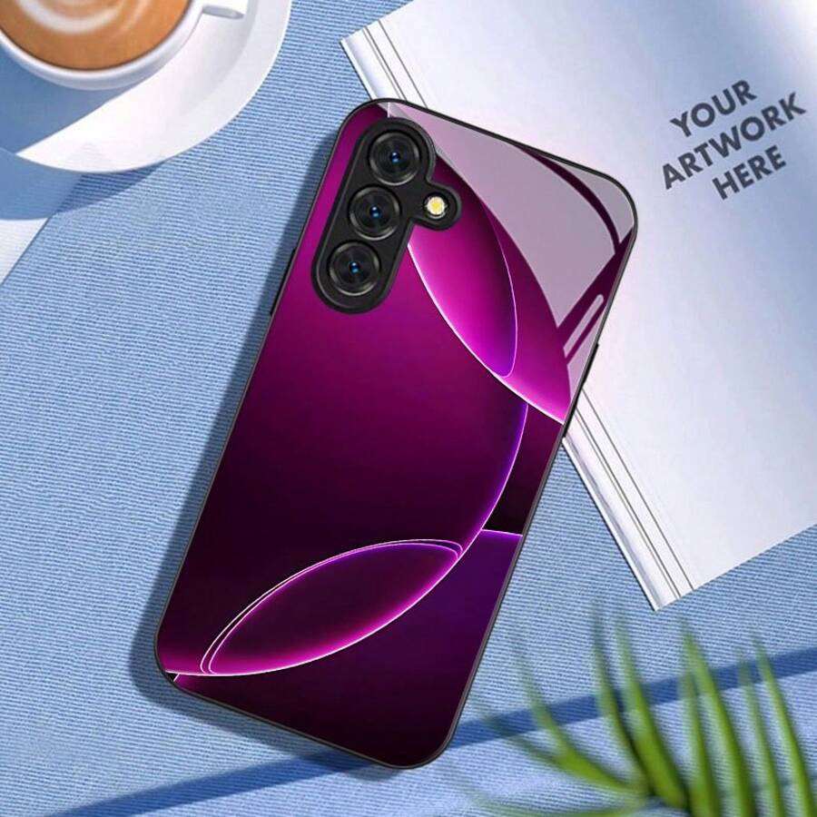 Funda para Teléfono - Funda con Patrón Abstracto Degradado Morado para Galaxy A04S/A05S/A06/A07/A10/A11/A12/A13/A14/A15/A16/A17/A20S/A21S/A22S/A23/A24/A25/A26/A30S/A31/A32/A33/A34/A35/A36/A42/A50S/A51/A52/A52S/A53/A54/A55, Cristal Templado Anti-Caídas - Negro - Ver 1