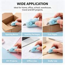 2/1pc Cute Cloud Mini Retractable Utility Knife, Portable Paper Cutter, Package Opener, Practical Tool For Office, School, Home, DIY Crafts, Learning Supplies, Office Supplies, Random Color - Multicolor - View 2