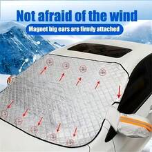 1pc Car Snow Sunshade, Thickened Car Snow Cover, Protects Car Windshield From Sun, UV And Snow, Heavy Duty All-Weather Car And Window Snow Cover - For Front Window, Side Windows And Rearview Mirror - Multi-Directional Protection, Anti-Freeze, Anti-Scratch, Privacy Protection - Winter Driving, Heavy Snow, Debris - Compatible With SUV, Provides All-Weather Protection, Prevents Snow, Frost, Sun And Leaves. Full Window Coverage, Easy To Install And Store. Fits Most Car Models - A - View 2