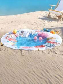 1 buah Alas Bermain Air Lipat untuk Anak, Alas Bermain Air Luar Ruangan 2-in-1, Alas Pantai & Kolam Renang Tahan Air dan Tahan Pasir - MultiWarna - View 2