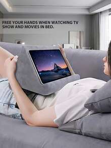 Tablet Reading Pillow, Foldable Multi-Angle Soft Pillow, Tablet Stand, Reading Pillow Suitable For Desk Reading, Tablet Holder, Hands-Free, Neck And Eye Protection, Multi-Angle Adjustable, Soft And Non-Damaging To Device, Anti-Slip And Stable, Essential For Reading In Bed, Comfortable For Long Use, Foldable And Portable, Ergonomic Design, Foldable Storage, Anti-Slip Groove (Stable For Phone/Tablet), Neck Support, Universal For Phone/Tablet, Horizontal Or Vertical Placement, Protects Device Edges - Multicolor - View 6