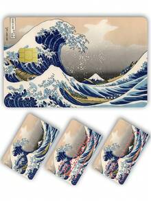 1pc Ocean Wave Credit Card Sticker Privacy Protection Card Skin, Tidal Wave Party Birthday Gift PVC Material Anti-Fingerprint Anti-Scratch Wear-Resistant Card Sleeve, Suitable For Men, Women, Couples, Small Chip Card, Bank Card Decoration Sticker, Credit Card, Transportation Card, Student Campus Card Personalized DIY - Type a - View 4