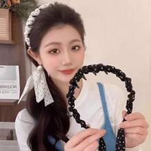 2/1pc Women's Premium New Style Headband, With Floating Band, Wavy Dots And Toothed Design, High Crown Pressure Headband Hair Accessory - One Size - View 7