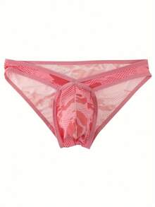 Calzoncillos de malla para hombre - Traseros ligeros, transpirables y cómodos de tiro bajo con tejido elástico para ropa casual, ropa cómoda| Ropa interior moderna| Tejido elástico - Rosa - Ver 1