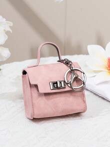 CHARM INFINITE Gantungan Kunci Tas Mini Vintage dengan Kunci Putar, Kotak Penyimpanan Earphone Kulit PU Portabel, Dompet Koin, Hiasan Tas Tangan - MultiWarna - View 15