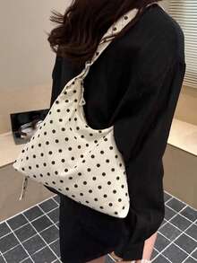 Women's Solid Color PU Leather Fashion Large Capacity Daily Shoulder Bag - White - View 6