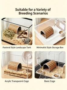 1pc Summer Hamster Tunnel Cooling Mat, Durable Scratch-Resistant Natural Grass Woven Small Pet Mat, Suitable For Hamsters And Guinea Pigs - one-size - View 7