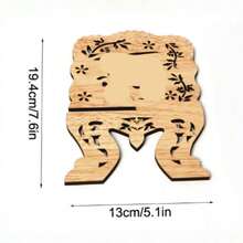 Islamic Wooden Book Shelf, Ramadan Home Decor, Creative Desktop Wooden Carving Display Rack, Eid Al-Fitr And Eid Al-Adha Gift, Muharram Islamic New Year Decoration - Natural Wood Desktop Reading Bookshelf - View 8