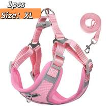 Lightweight Breathable New Pet Dog Leash Set, With Reflective Adjustable Harness And Dog Chest Strap, Suitable For French Bulldog Outdoor Walking, Leash And Collar Set, Soft Breathable Mesh Material, Suitable For Small/Medium Pets, All Season Use - Multicolor - View 14
