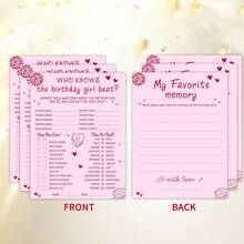 20/40pcs My Favorite Memories Birthday Cards, Memory Challenge Q&A Game, Suitable For Decoration, Party Gifts, Birthday, Party Activity Cards, Perfect For Social Gatherings And Nostalgic Themes - A - View 4