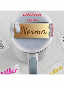 Personalized Acrylic Name Cup Tag, Customizable Font, Creative Drinkware Decoration, Ideal Birthday Gift, 1pc, Multi-Functional, Easy To Clean, Reusable, Exquisite Decoration - Laser Gradient Cup Nameplate - View 6