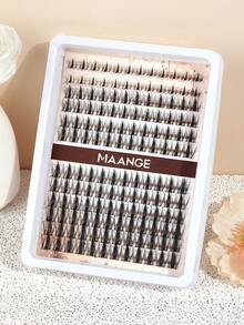 MAANGE 144片尖頭卡通假睫毛簇，D捲仙女風細長假睫毛簇，動漫風混長度接睫毛，DIY動漫風濕亮感尖刺假睫毛簇，超薄睫毛帶，適合初學者日常、婚禮、約會、派對、音樂節使用，單束假睫毛 - D - 查看 3
