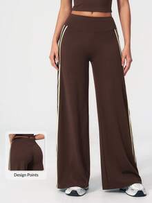 MASKERT Women's Workout Pants For Gym, Yoga, Pilates, Fitness Training, Running, Walking, Jogging, Outdoor Sports & Home - Coffee Brown - View 2