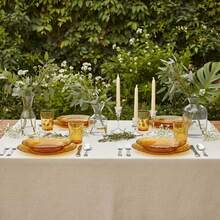 DURALEX | Complete Dinnerware Set For 4 People, 12 Pieces, Ultra-Resistant Tempered Glass, Microwave And Dishwasher   - Duralex Glass Dinnerware With Elegant And Durable Design - 12件琥珀浮雕餐具套裝 - 查看 7