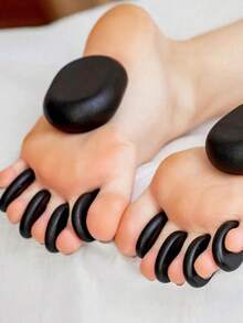 1 Set Hot Stone Massage Kit, Portable Hot Stone Massage Set With Basalt Massage Stones For Home SPA Therapy Relaxation, Hot Stone Energy Stones Suitable For Head, Body, Foot Massage, Ideal For Salon And Home Use - Multicolor - View 13