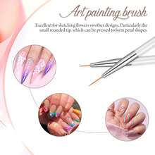 6Pcs Nail Dotting Tool Nail Art Tools Nails Brushes Gel Dotting Tools Small Paint Brush For Nails Double-Ended Gel Polish Liner Brush Kit Small Detail Brushes For DIY Manicure White - 白色 - 查看 6