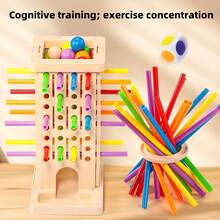 Early Education 3-In-1 Color Recognition Stick Pulling Game, Educational Parent-Child Interactive Logic & Focus Tabletop Toy - Multicolor - View 4