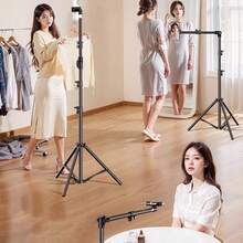 Horizontal Overhead Tripod Adjustable Phone Tripod Stand For Video Recording - Black - View 5