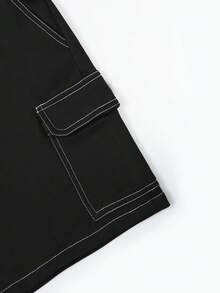 Plus Size Men's Summer Bermuda Athletic Shorts, Loose Fit Versatile Outdoor Commute Casual Shorts - Black - View 6