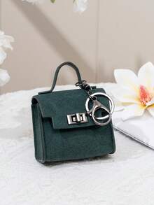 CHARM INFINITE Gantungan Kunci Tas Mini Vintage dengan Kunci Putar, Kotak Penyimpanan Earphone Kulit PU Portabel, Dompet Koin, Hiasan Tas Tangan - MultiWarna - View 14