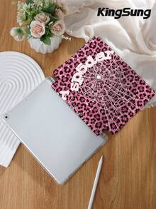 Kingsung 豹紋蜘蛛網圖案平板保護殼，適用於 IPad 9.7/10.2/10.5/10.9/12.9/Pro 11、第 10 代、Air 8 (M4) 2026 (11/13 吋)、Galaxy Tab S6 Lite 10.4 吋、Kindle Paperwhite 第 12 代 2024、Kindle 第 11 代 2022，柔軟防震，智慧支架/自動喚醒/睡眠 - 彩色 - 查看 4