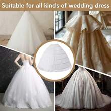 1 buah rok dalam gaun pengantin putih model A-line dengan 6 lingkaran, rok mengembang dengan penyangga dan pinggang elastis, cocok untuk pernikahan, pesta dansa, cosplay, dan acara formal. - MultiWarna - View 5