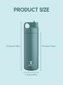 Meoky 19oz 不鏽鋼保溫水瓶，防漏便攜旅行杯附吸管，適用冷熱飲，適合學校、健身房、辦公室及戶外場合 - 綠色 - 查看 7