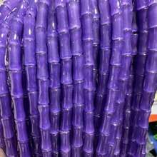 50颗6x12毫米小竹珠，适用于流苏、窗帘、DIY装饰、吊坠、项链、手链等。 - 彩色 - 查看 28