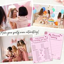 20/40pcs My Favorite Memories Birthday Cards, Memory Challenge Q&A Game, Suitable For Decoration, Party Gifts, Birthday, Party Activity Cards, Perfect For Social Gatherings And Nostalgic Themes - A - View 6