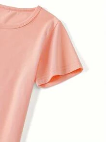 Mi niñera me ama mucho, camiseta estampada para niños, camiseta gráfica de oso lindo para niñas pequeñas, camiseta casual de verano con cuello corto y manga corta. - Rosa - Ver 4