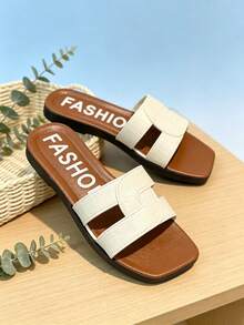 Sandalias de mujer con tiras cruzadas, sandalias planas de verano, sandalias planas casuales de mujer, sandalias de verano, sandalias blancas, zapatos de verano de mujer, sandalias de mujer, zapatos de vacaciones, pantuflas blancas, sandalias planas de mujer, sandalias cómodas de mujer, pantuflas para el hogar, sandalias planas de verano cómodas para mujer, sandalias planas de punta abierta, sandalias de playa y vacaciones, pantuflas casuales elegantes - Blanco - Ver 3