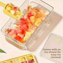 A Complete Set Of Homemade Ice Mold Kit, Including A Storage Box And An Ice Scoop, A Lided Ice Container, A Reusable Ice Maker, A DIY Ice Mold For The Refrigerator, An Ice Mold, A Must-Have Accessory For Summer, Helping You Make Perfect Cold Drinks, - Multicolor - View 6