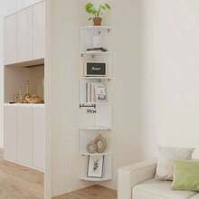 1pc Corner Wall Shelf, Moisture-Proof, No-Drill, Wall-Mounted Bedroom Wall Corner Bookshelf, Kitchen Triangle Cabinet Storage Rack - Multicolor - View 13