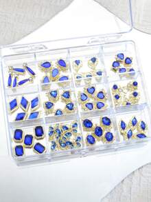 Decoraciones de arte de uñas de 12 cuadrículas: Corazón, Diamante, Niña linda, Varita mágica, Mariposa, Octágono, Conjunto azul real – Decoraciones de uñas cuadradas para mujeres, Decoraciones de uñas de belleza, Arte de uñas DIY, Uñas largas y puntiagudas, Decoraciones de uñas de verano, Encantos de uñas - Multicolor - Ver 11