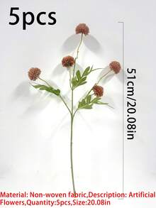 1/2/5/10pcs 3 Stems 5 Heads 20.47 Inch Artificial Orange Dandelion, Spring/Summer Vase Filler Flowers. Suitable For Wedding Floral Arrangements, Bridal Bouquets, Home Decor, Table Centerpieces And Theme Party Decorations, All Seasons Use. - Orange - View 11