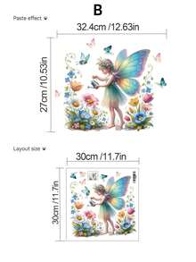 Various Watercolor Fairy, Wheat Field, Lion, Fish Toilet Stickers - Waterproof, Moisture-Proof, Removable Self-Adhesive Stickers, Fairy Tale, Pastoral, Ocean Art Style, DIY Free Combination Decals, Bathroom Toilet Lid And Wall Decoration - Toilet Stickers - View 7