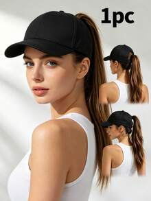 1pc High Ponytail Baseball Cap, Summer Open Top Back Opening Ponytail Hat, Versatile Sun Protection Cap, Multiple Colors Available - Ponytail Baseball Cap - View 3