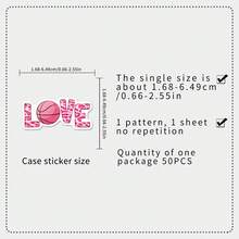 50pcs Sports Basketball Pink Fun Cartoon Creative Cute Decorative Desktop Guka Stickers For Women - Women's Basketball - 1991 - View 2