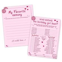 20/40pcs My Favorite Memories Birthday Cards, Memory Challenge Q&A Game, Suitable For Decoration, Party Gifts, Birthday, Party Activity Cards, Perfect For Social Gatherings And Nostalgic Themes - A - View 1