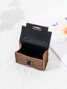 CHARM INFINITE Gantungan Kunci Tas Mini Vintage dengan Kunci Putar, Kotak Penyimpanan Earphone Kulit PU Portabel, Dompet Koin, Hiasan Tas Tangan - MultiWarna - View 8
